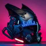 TacticalXmen Punk Gothic Cyber Tactical Mask with Chargeable Lights Cosplay Prop for Halloween Parties(Rhythm Version)