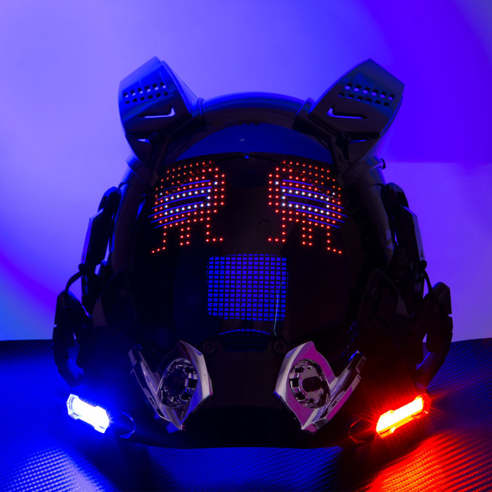 Punk Gothic Cyber Tactical Mask with Chargeable Lights Cosplay Prop (Rhythm  Version)-TacticalXmen