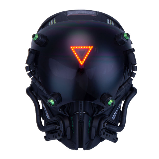 TacticalXmen Cyberpunk Helmet Mask Cyberpunk Cosplay Helmet Tactical Helmet Samurai Helmet with Red Light