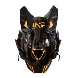 TacticalXmen Cyberpunk Helmet Mask Cyberpunk Cosplay Helmet Tactical Helmet Samurai Helmet with Yellow Light