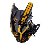 TacticalXmen Cyberpunk Helmet Mask Cyberpunk Cosplay Helmet Tactical Helmet Samurai Helmet with Yellow Light