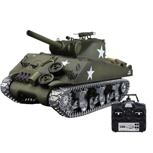 TacticalXmen 1:16 American M4A3 Sherman Simulated Tank 2.4G Remote Control Model Military Tank with Light Sound Smoke Shooting Effect - Pro Edition