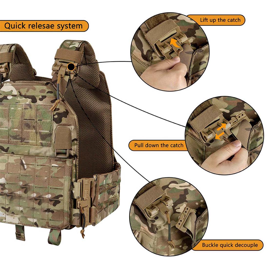 Quick-release Protective Plate Carrier Tactical Vest-TacticalXmen