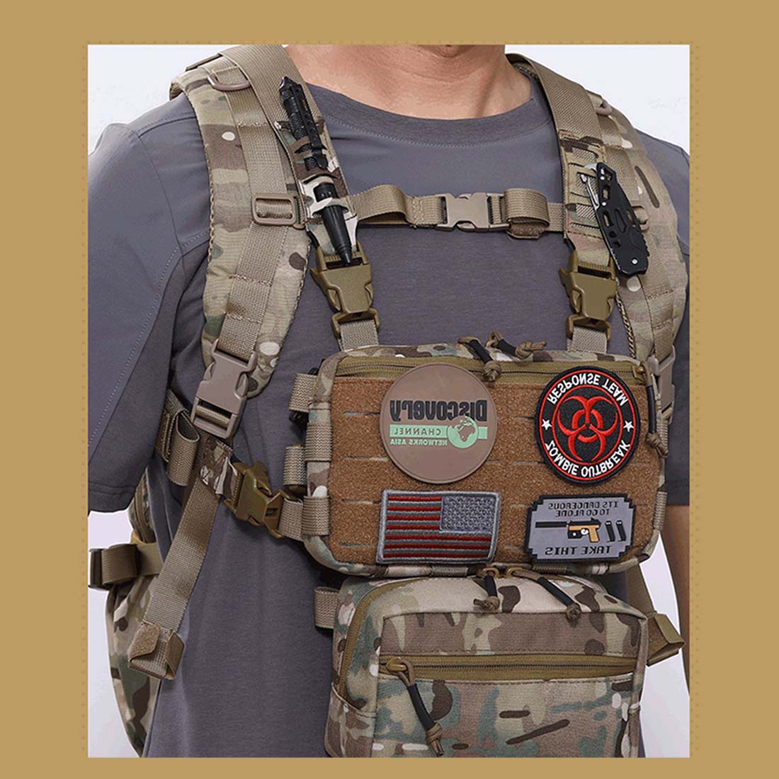 Multi-purpose Molle Tactical Outdoor Commuter Vest Accessory Chest