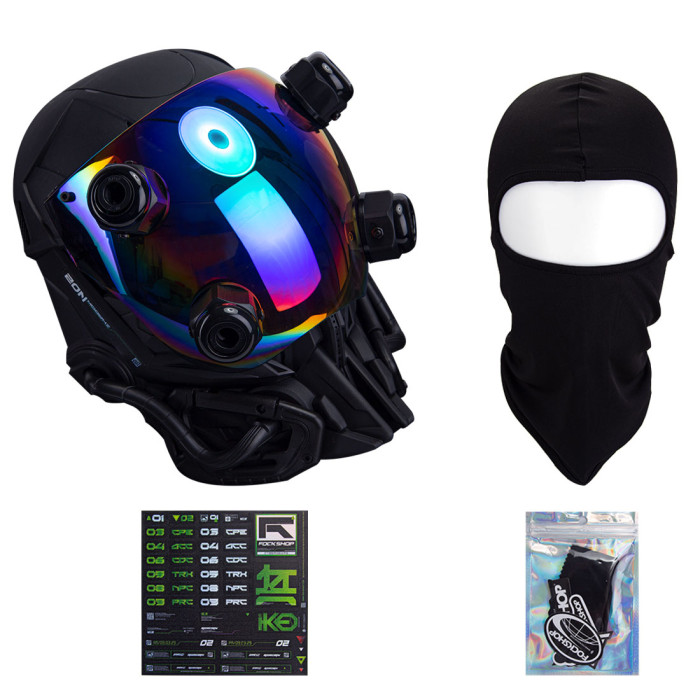 Future Punk Function Helmet Mask Cosplay Costume Props with Colorful  Visor-TacticalXmen