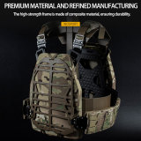 TacticalXmen PlateFrame Modular Hollow Lightweight Tactical Vest Jacket with Heat Dissipation Lining