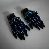 TacticalXmen Cyberpunk Round Blue Light Mask With Gloves And Wrist Armor For Carnival Parties