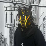 TacticalXmen Cyberpunk Yellow Light Mask With Mech Gloves&Wrist Armor