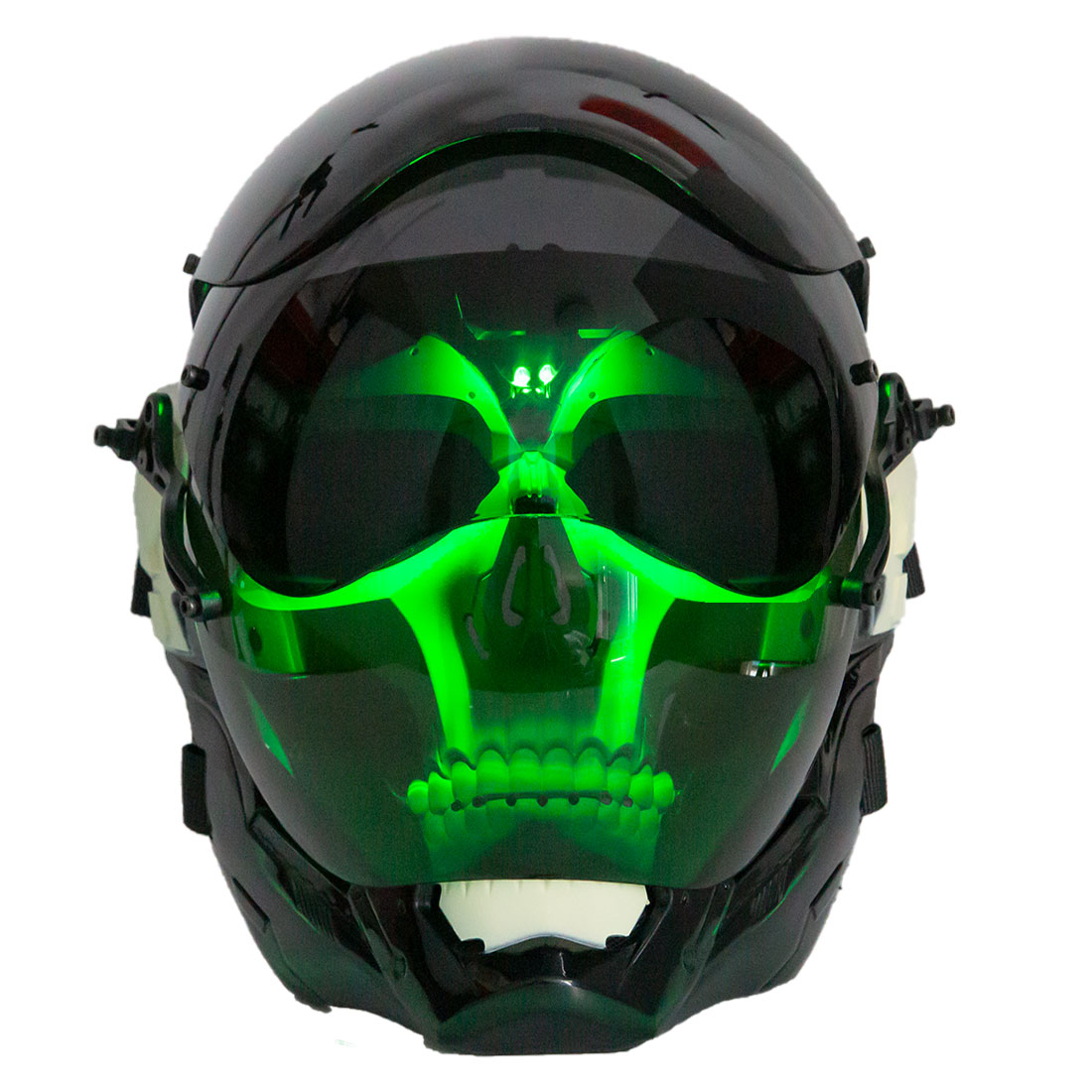 Green skull motorcycle helmet clearance