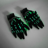 TacticalXmen Green Glowing Skull Head Helmet With Gloves Gauntlets