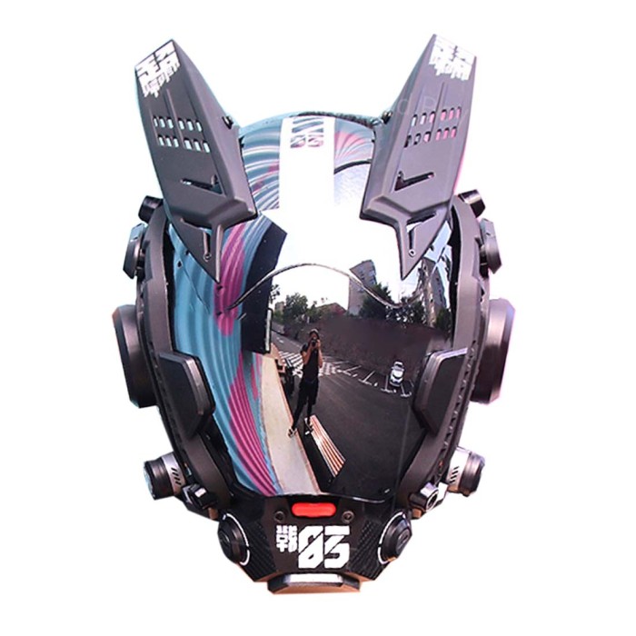 custom futuristic motorcycle helmet Future Punk Mechanical Tech Mask Future Punk Mechanical Mask Tech Role foymi Punk Gothic Mask Helmet