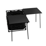 TacticalXmen Tactical Portable Outdoor Family Camping Folding Table Large Multi-Functional Storage with Three Tabletops