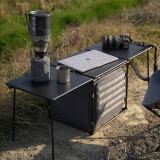 TacticalXmen Tactical Portable Outdoor Family Camping Folding Table Large Multi-Functional Storage with Three Tabletops