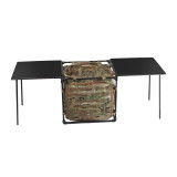 TacticalXmen Tactical Portable Outdoor Family Camping Folding Table Large Multi-Functional Storage with Three Tabletops