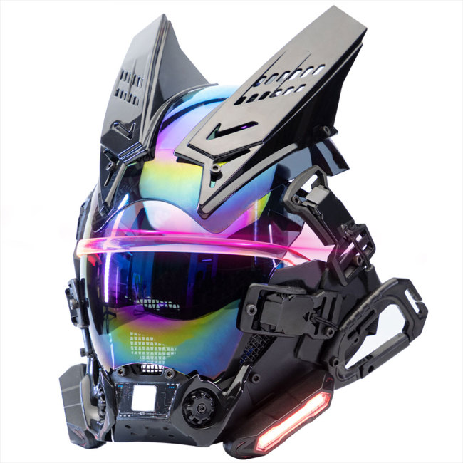 TacticalXmen Future Punk Mask Tech Luminous Costume Prop for Halloween Cosplay Party (Plug-in Version)