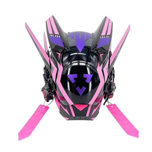 TacticalXmen Future Punk Mask Tech Cosplay Prop Rechargable Pink Round Light for Halloween Party