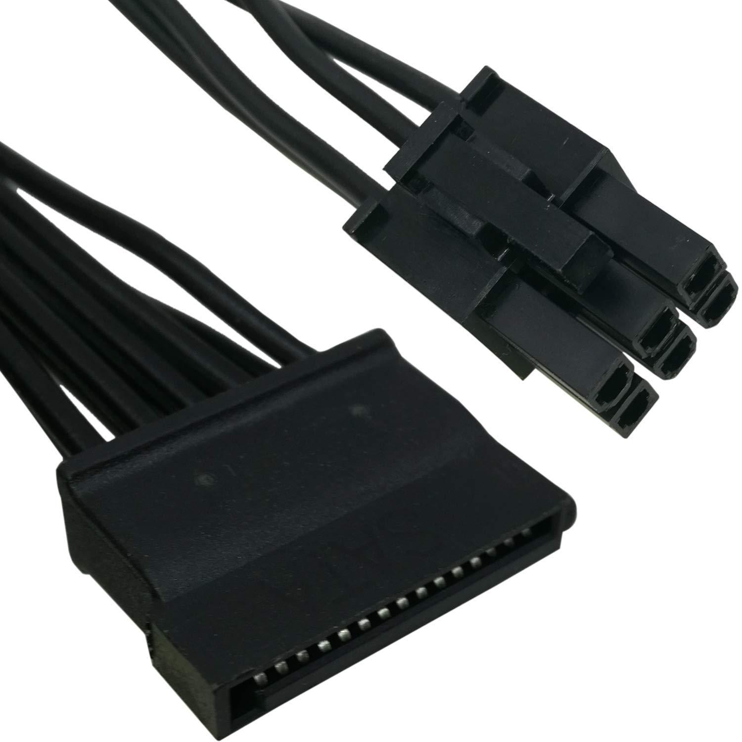 US 6.35 COMeap 6 Pin to 3X 15 Pin SATA Hard Drive Power Adapter