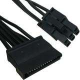 COMeap 6 Pin to 3X 15 Pin SATA Hard Drive Power Adapter Cable Only for EVGA Modular Power Supply 20-in(50cm) 