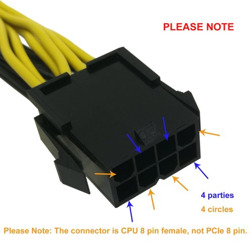 US$ 6.35 - (CPU to GPU) CPU 8 Pin Female to Dual PCIe 2X 8 Pin (6+2) Male Power  Adapter Splitter Cable for Graphics Card BTC Miner 9-inch (23cm) (Pack of  2) COMeap - m.comeap.com