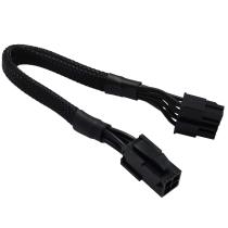 (2-Pack) COMeap ATX 4 Pin to Motherboard CPU 8 Pin (4+4 Detachable) Converter Adapter Extension Sleeved Cable for Power Supply with ATX 4 Pin Port 9.5-inch(24cm)
