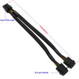 COMeap Dual 6 Pin Female to 8 Pin Male GPU Power Adapter Sleeved Cable 9.5-inch(24cm) 