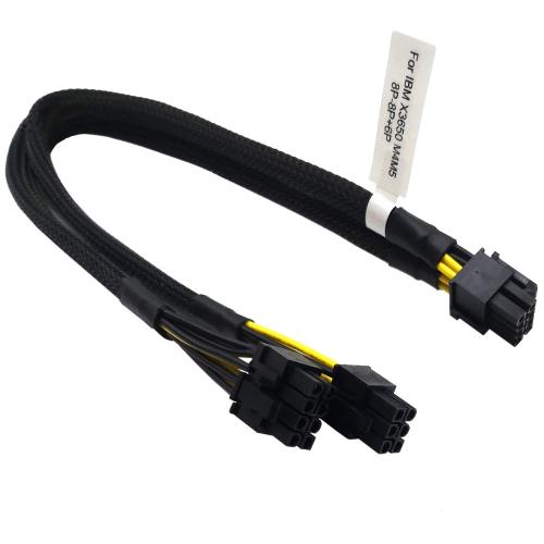 COMeap PCIe 8 Pin to 8 Pin(6+2) 6 Pin PCIe GPU Power Adapter Sleeved Cable for IBM X3650 M4 M5 15-inch(38cm)