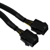 COMeap Dual 6 Pin Female to 8 Pin Male GPU Power Adapter Sleeved Cable 9.5-inch(24cm) 