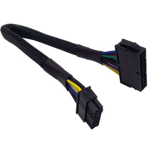 COMeap 20 Pin to 14 Pin ATX PSU Main Power Adapter Braided Sleeved Cable for IBM/Lenovo PCs and Servers 12-inch(30cm)
