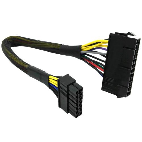 COMeap 24 Pin to 14 Pin ATX PSU Main Power Adapter Braided Sleeved Cable for IBM/Lenovo PCs and Servers 12-inch(30cm)