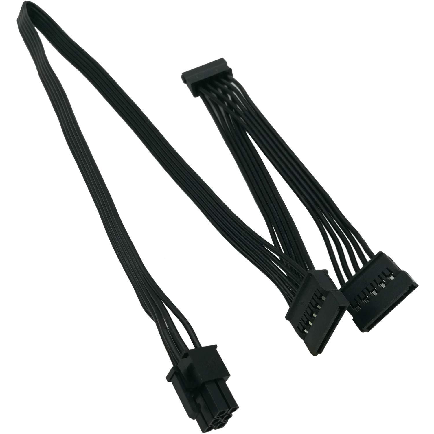 US$ 6.35 - COMeap 6 Pin to 3X 15 Pin SATA Hard Drive HDD Power Adapter