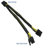COMeap 8 Pin Female to Dual 2X 8 Pin (6+2) Male PCI Express Power Adapter Braided Y-Splitter Cable 9-inch(23cm)