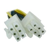 COMeap (3-Pack) 6 Pin Female to 2X 6 pin Male PCI Express Power Splitter Y-Cable 8-inch(20cm) 