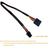COMeap HDD SATA Power Cable Replacement SATA 15 Pin to Mini 6 Pin ATX Adapter for Dell Inspiron 3653 3650 Series Compatible Part No. GP2JM 15-inch(38cm) (Pack of 2)