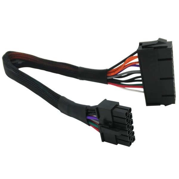  COMeap 24 Pin to 12 Pin ATX PSU Main Power Adapter Braided Sleeved Cable for Acer Q87 Q87H3 Q87H3-AM 12-inch(30cm)