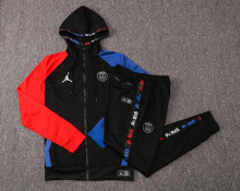 20-21 PSG Jordan Black  Jacket Tracksuit  with Cap Thai Quality