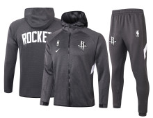 NBA Houston Rockets Dark Grey with Cap Jacket Tracksuit High Quality