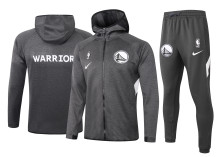 NBA Golden State Warriors Dark Grey with Cap Jacket Tracksuit High Quality