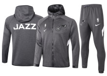 NBA Utah Jazz Dark Grey with Cap Jacket Tracksuit High Quality