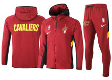 NBA Cleveland Cavaliers Purplish Red with Cap Jacket Tracksuit High Quality