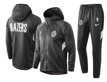 NBA Portland Trail Blazers Dark Grey with Cap Jacket Tracksuit High Quality