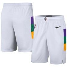 NBA Men New Orleans Pelicans White City Pant Short High Quality Name and Number Print