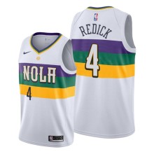 NBA Men New Orleans Pelicans White City #4 REDICK Jersey High Quality Name and Number Print