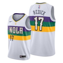 NBA Men New Orleans Pelicans White City #17 REDICK Jersey High Quality Name and Number Print