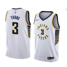NBA Men Indiana Pacers White #3 YOUNG Jersey High Quality Name and Number Print