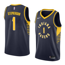 NBA Men Indiana Pacers Dark Blue #1 STEPHENSON Jersey High Quality Name and Number Print