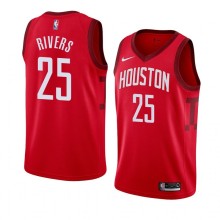 NBA Men Houston Rockets Rewarding Red #25 RIVERS Jersey High Quality Name and Number Print