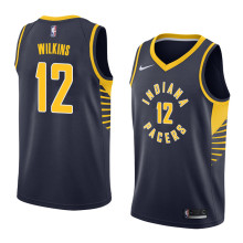 NBA Men Indiana Pacers Dark Blue #12 WILKINS Jersey High Quality Name and Number Print