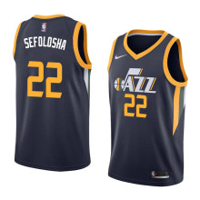 NBA Men Utah Jazz Dark Blue #22 SEFOLOSHA Jersey High Quality Name and Number Print