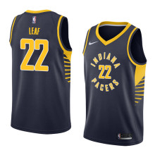 NBA Men Indiana Pacers Dark Blue #22 LEAF Jersey High Quality Name and Number Print
