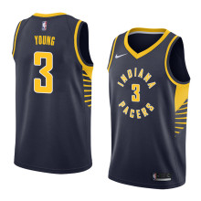 NBA Men Indiana Pacers Dark Blue #3 YOUNG Jersey High Quality Name and Number Print